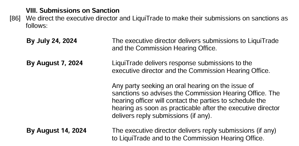 Canada to sanction LiquiTrade for Securities Act violation