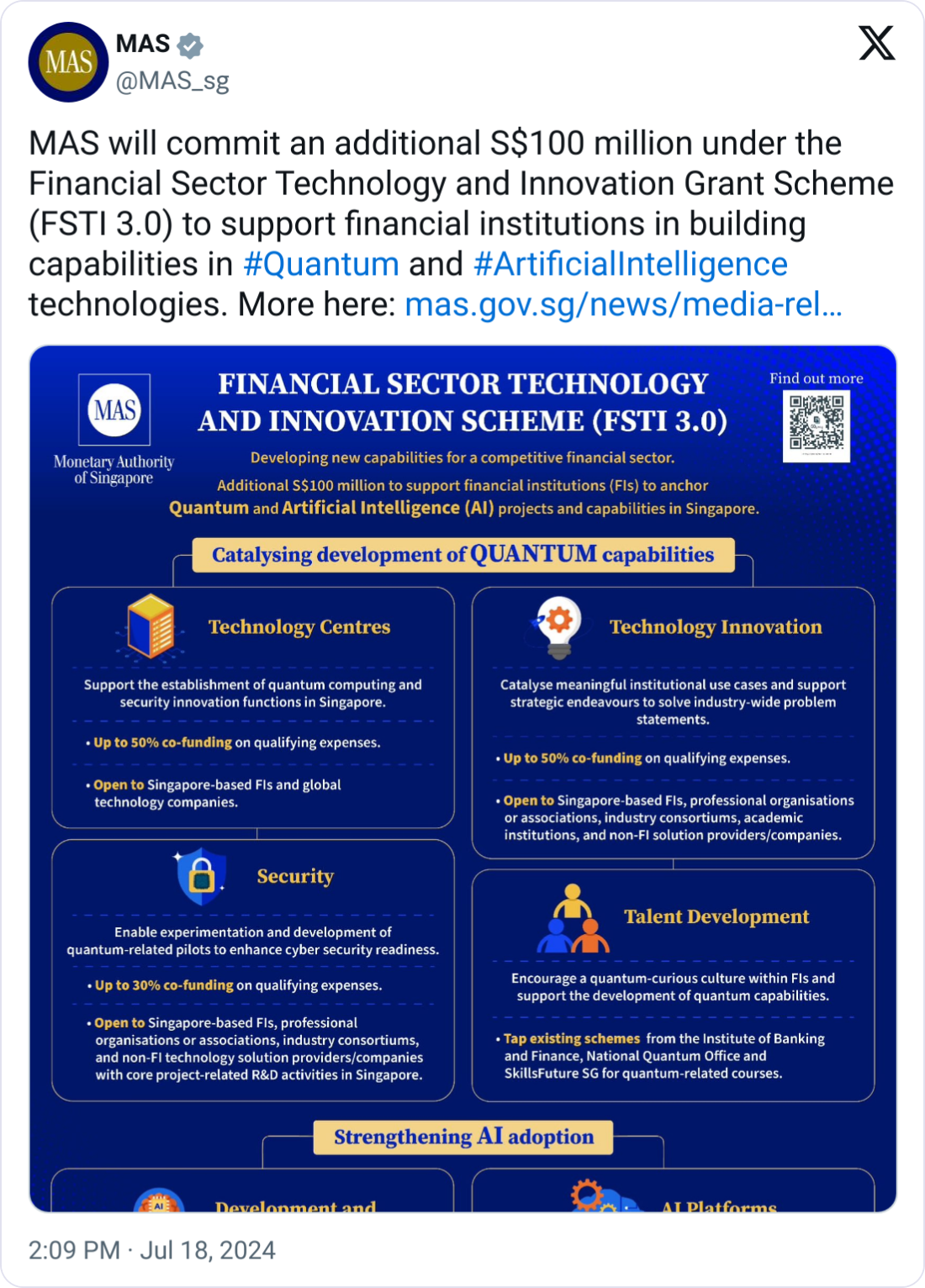 Singapore commits $74.3M for quantum and AI in finance