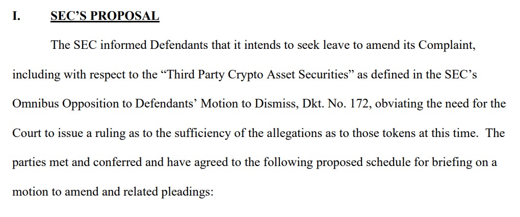 SEC backs down on claiming SOL, ADA, MATIC, other tokens are securities in Binance suit