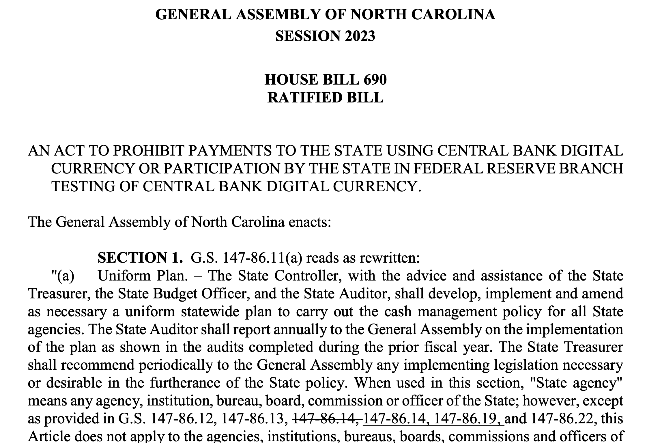 North Carolina lower chamber overturns governor’s veto of CBDC ban