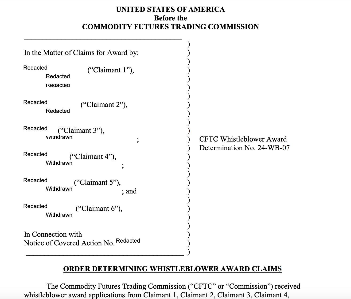 CFTC announces $1M award for crypto whistleblower