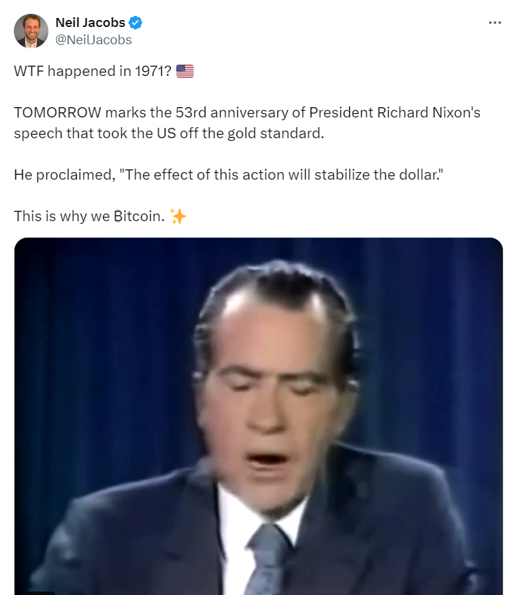 Nixon ended gold standard 53 years ago today — WTF happened in 1971?