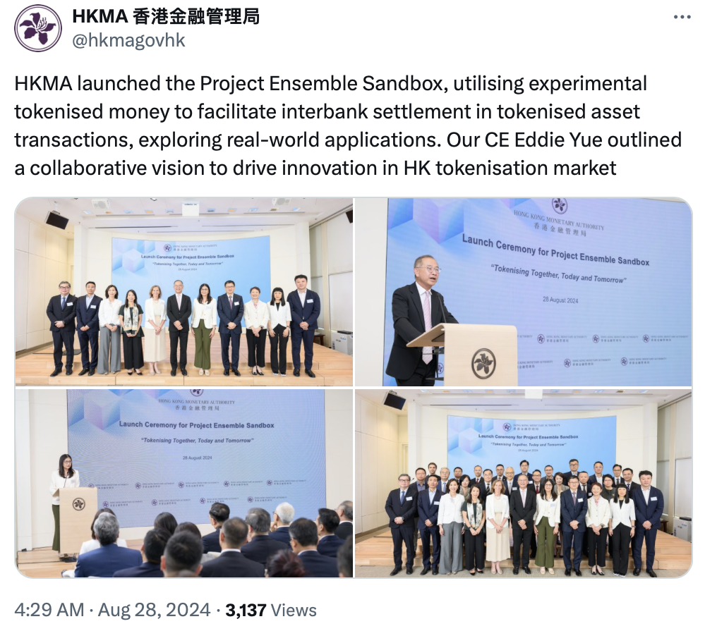 Hong Kong’s Project Ensemble sandbox ready to test asset tokenization