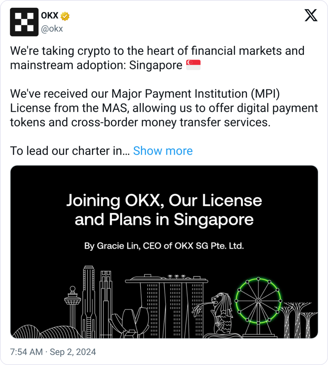 OKX bags Singapore crypto license