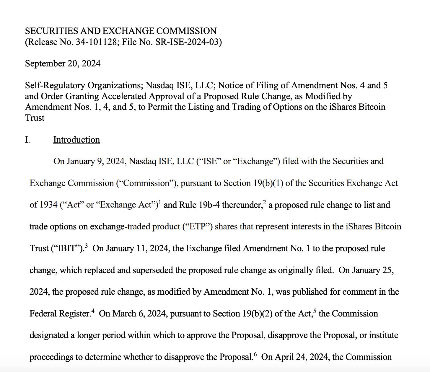 SEC approves options for BlackRock's spot Bitcoin ETF