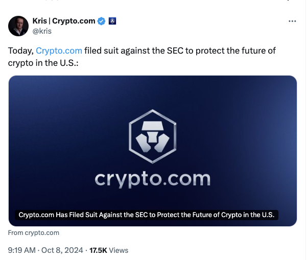 Crypto.com sues SEC to ‘protect the future of crypto’ in US