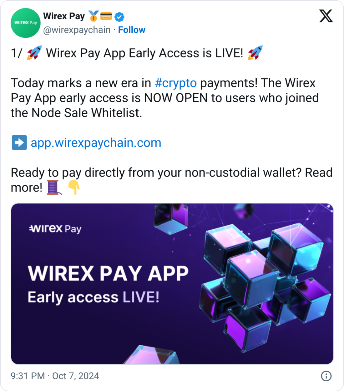 Wirex Pay launches non-custodial crypto payments