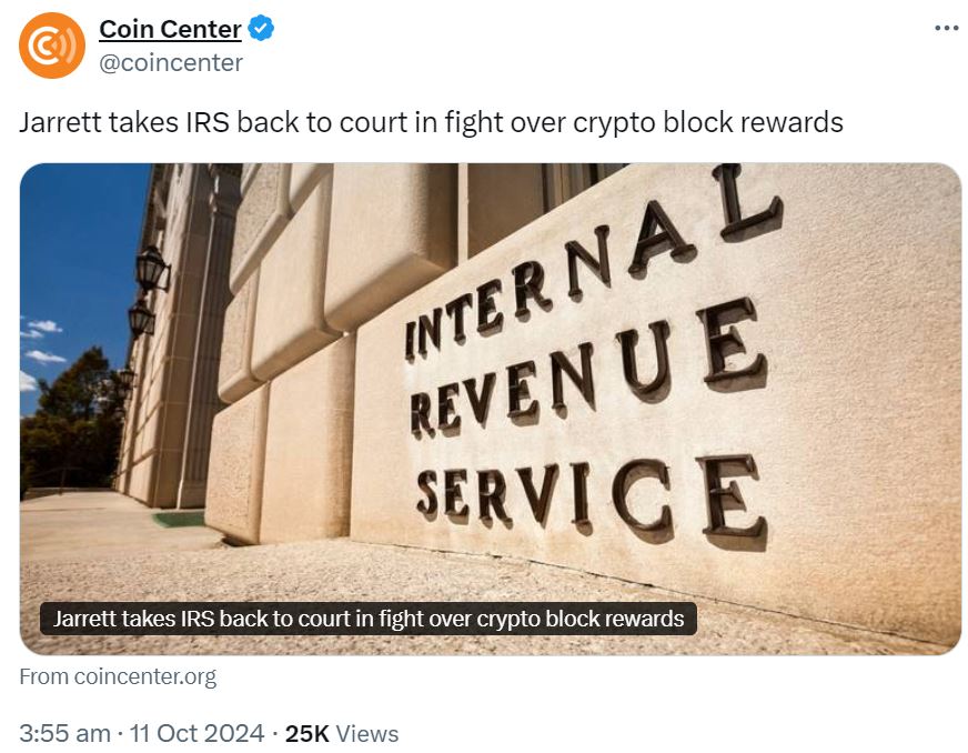 Crypto-staking Jarretts again sue IRS over block reward taxes