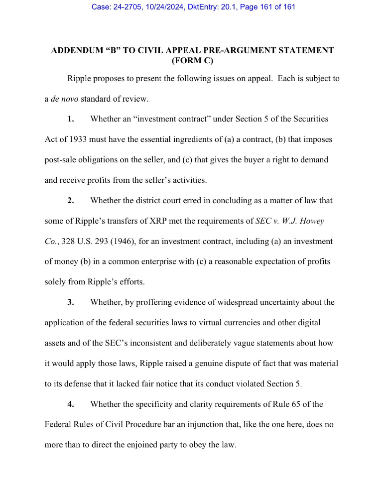 Ripple files Form C, appeals SEC ruling on XRP institutional sales