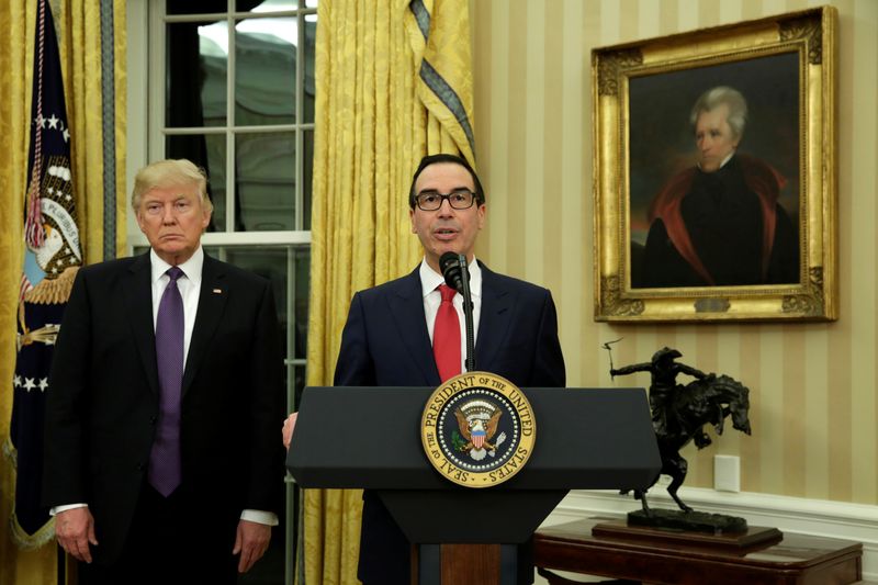 Mnuchin won't rejoin Trump administration, but has advice on sanctions, debt