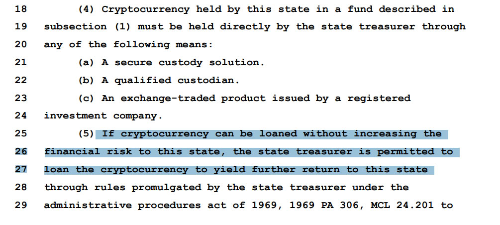 Michigan becomes latest state to propose crypto reserve bill